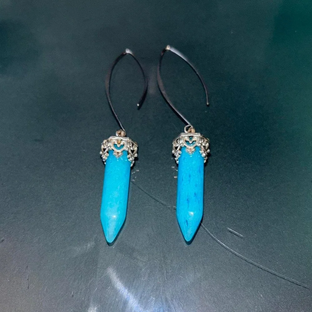 Western Boho Turquoise Dangle Earrings🌿🩵